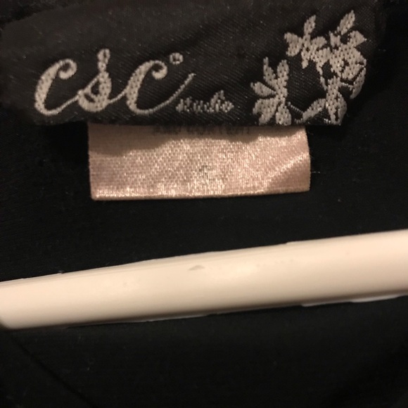 CSC Studio Black V Neck Three Quarter Sleeve Stretchy Women's Size Small Shirt - Picture 3 of 5